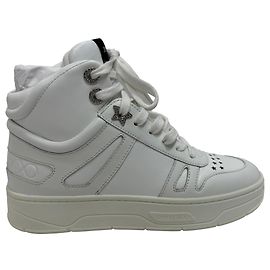 Sneakers Alti Hawaii Jimmy Choo in Pelle Bianca