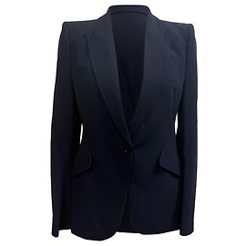 Einreiher aus marineblauer Wolle von Alexander McQueen