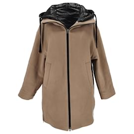 Abrigo con capucha Herno en lana virgen beige