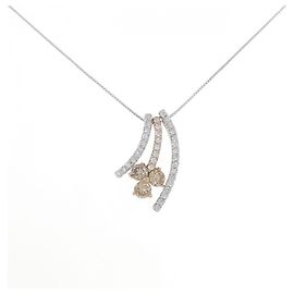 Autre Marque Collana di diamanti 2 vie in oro bianco Au750 e oro rosa Au750
