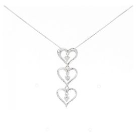 Autre Marque Collana in diamante in oro bianco Au750 a forma di cuore