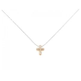 Autre Marque Au750/Au417 Cross Diamond Necklace
