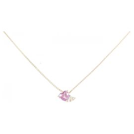 Autre Marque Collana in oro rosa Au750, zaffiro e diamante