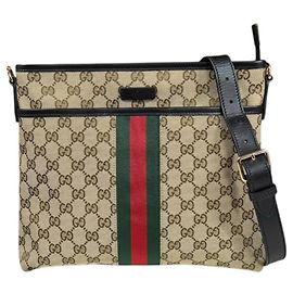 Borsa a Spalla Gucci Sherry in Tela GG Beige e Marrone