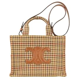 Céline Borsa a Spalla Celine Triomphe Logo Small Cabas Thais in Tweed