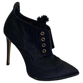 Jimmy Choo Silk Ankle Boots Black