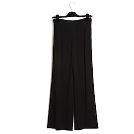 Chanel 1997 Pantalones Anchos Suaves FR36 Negros de Punto UK8 US4