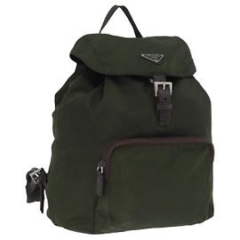Zaino PRADA in nylon khaki argento autentico ARZ693