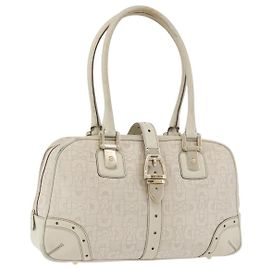 GUCCI Horsebit Handtasche aus Leder in Weiß und Gold 145770 Auth bs34368
