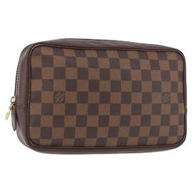 LOUIS VUITTON Trousse Toilette 25 in Damier Ebene Borsa Clutch N47624 LV Auth ka3656