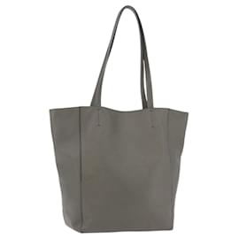 CELINE Cabas Phantom Tote Bag aus grauem Leder mit Silber Auth hk3679 - Céline