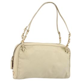 PRADA Borsa a mano in nylon beige oro Auth YKZ516
