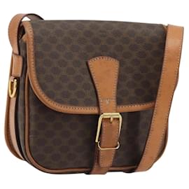 Borsa a spalla in tela Macadam CELINE in pelle PVC marrone oro Auth bs34376 - Céline