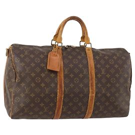 LOUIS VUITTON Monogram Keepall Bandouliere 50 Borsa Boston M41416 LV Auth LNZ491