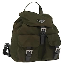 Zaino PRADA in nylon verde argento Auth ARZ291 - Prada