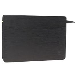 LOUIS VUITTON Pochette Uomo Epi Borsa a Mano Nera M52522 LV Auth YKZ275