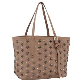 Jimmy Choo Bolsa Tote de Couro Rosa Prata Auth BA11939