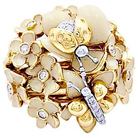 Anello Roberto Coin, oro rosa, smalto e diamanti.