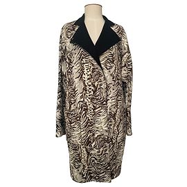 Manteau oversize vintage Emanuel Ungaro en laine vierge – imprimé signature