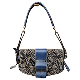 Borsa a tracolla Versus in tela blu con logo