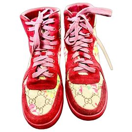 Gucci GG Monogram Floral High-Top Sneakers Rot/Beige