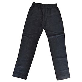 Die fließenden schwarzen Jacquard-Hosen mit Blumenmuster von The Kooples Größe 2 (38)