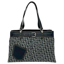 Christian Dior Trotter Pattern Tote Bag Navy blue Cloth ref