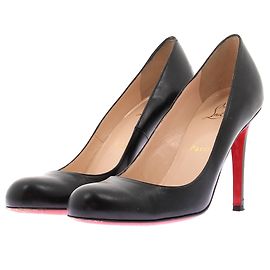 Décolleté Christian Louboutin in pelle nera punta tonda 37.5
