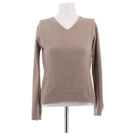 Comme Des Garcons Beige V-Ausschnitt Pullover aus Wolle und Kaschmir