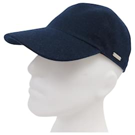 NUOVO CAPPELLO DA BASEBALL LORO PIANA M 57 IN CACHEMIRE BLU