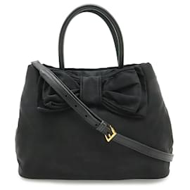 Borsa a mano in nylon con logo in jacquard Prada