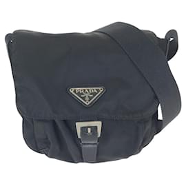 Borsa a Spalla in Nylon e Pelle Tessuto di Prada