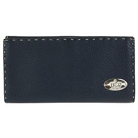Fendi Selleria schwarzes Leder Langwallet