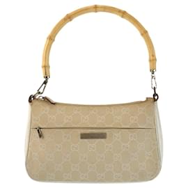Borsa a mano in tela GG Bamboo di Gucci in pelle