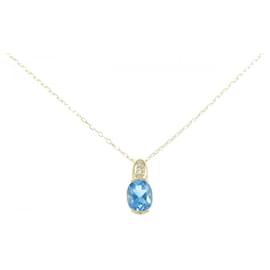 Autre Marque Collana in diamante con topazio blu Au750