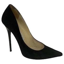 Décolleté Jimmy Choo in scamosciato nero a punta 12cm
