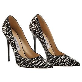 Jimmy Choo Anouk 120 Pumps in schwarz-weißem Stoff