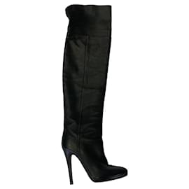 Botas de Cuero Sobre la Rodilla Negras Jimmy Choo