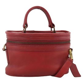 Borsa a Mano in Pelle Coach 2 in 1 Rossa Oro Auth YKZ1034