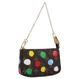 LOUIS VUITTON Yayoi Kusama Mini Pochette Accessoires Pouch M81866 Auth YKZ926SM