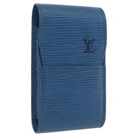 LOUIS VUITTON Epi Etui Cigarette Case Blue LV Auth YKZ925A