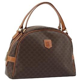 Céline Borsa a mano in tela Macadam CELINE in pelle PVC marrone oro Auth YKZ1476A
