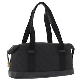 GUCCI GG Canvas Handtasche Schwarz Gold 92734 Auth bs34247