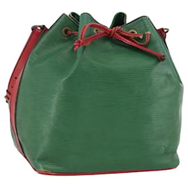 LOUIS VUITTON Borsa a Spalla Petit Noé Epi Bicolore Verde Rosso M44147 LV Auth YKZ716