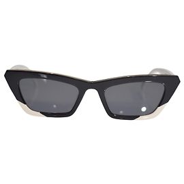 Autre Marque Gafas de sol estrechas estilo gato Y2K Oscar x Frank FAE Negro Blanco Marco Angular