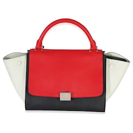 Céline Borsa Trapeze Piccola in Pelle di Vitello Grana Rossa Nera Bianca Celine