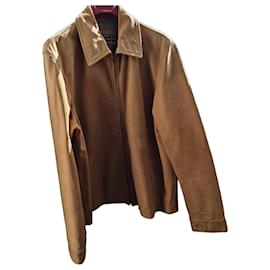 Autre Marque Giacca Blazer in Pelle Marrone Vintage Marlboro Classics – Taglia Grande