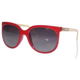 Autre Marque Fiorucci Rote Cat Eye Sonnenbrille Vintage-Stil Cremearme Gradient-Gläser Hergestellt in Italien