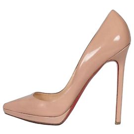 Décolleté in pelle beige Christian Louboutin Taglia 39,5 usati