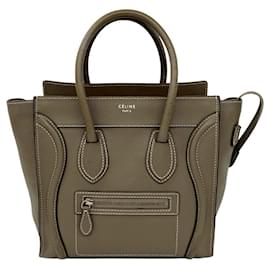 Bolsa de mão em couro Luggage Micro Shopper da CELINE - Céline